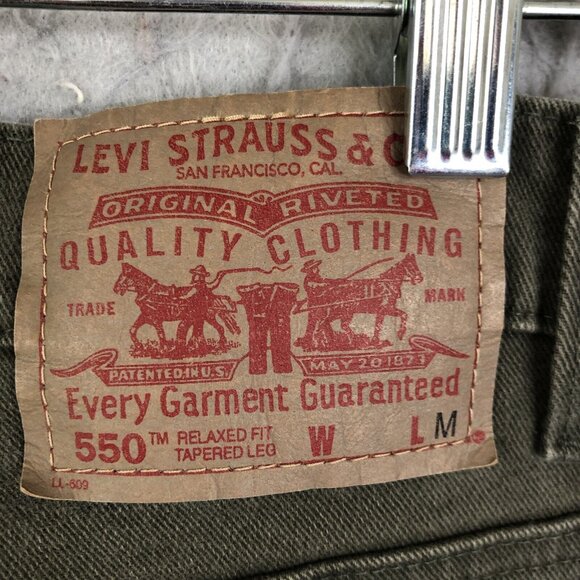Vintage Levis 550 Jeans Womens 14 Green   Relaxed Fit Tapered Leg 1989 Retro - Picture 13 of 16
